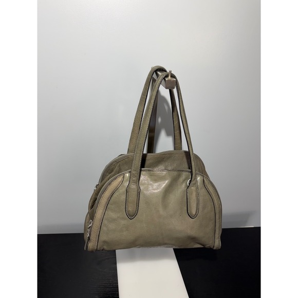 Liebeskind Berlin Handbags - Liebeskind Berlin Grey Pebbled Leather Triple Compartment Satchel Shoulder Bag